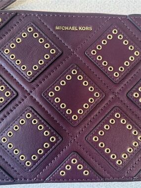 Michael Kors Studded Quilted Crossbody Bag - Burgundy